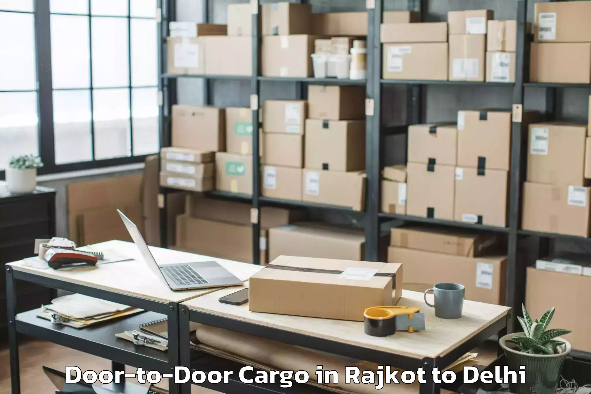 Book Rajkot to Iit Delhi Door To Door Cargo Online